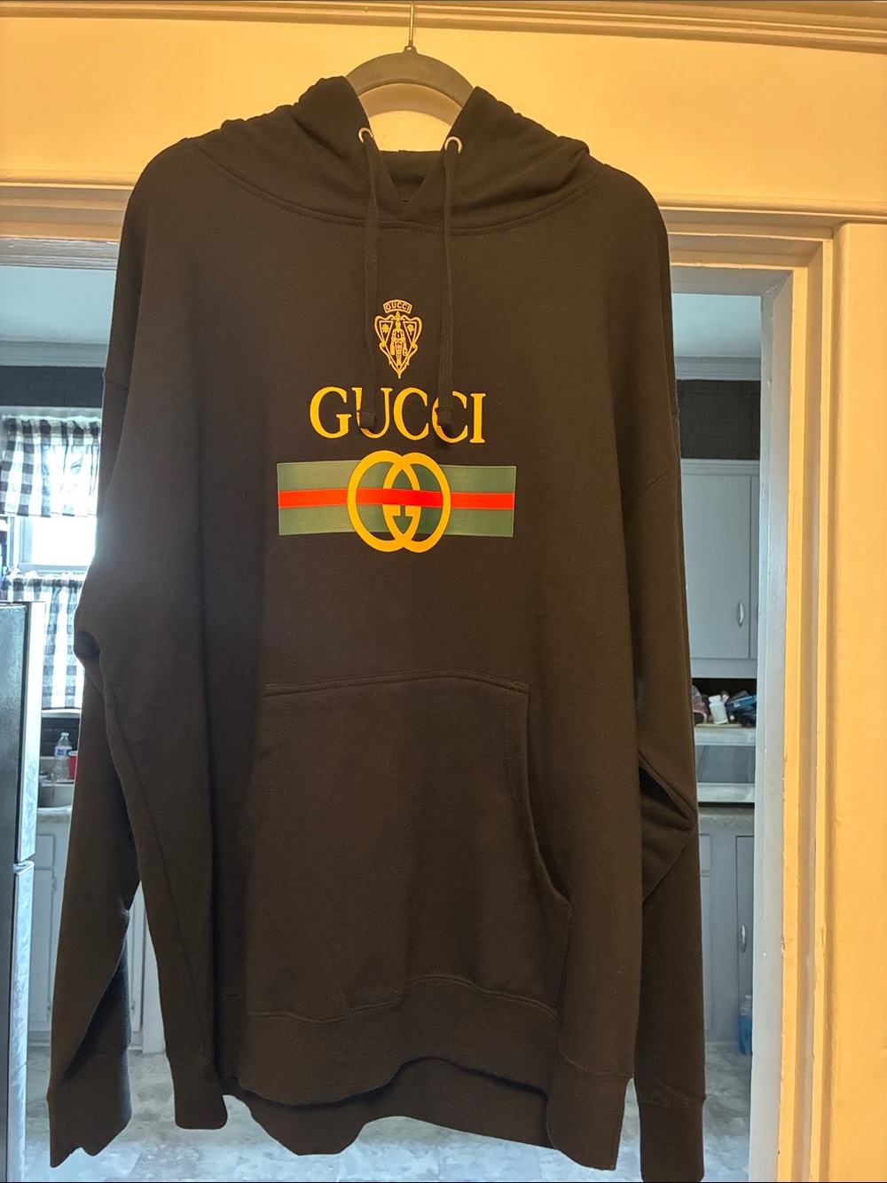 Gucci style Men’s Black Logo Hoodie